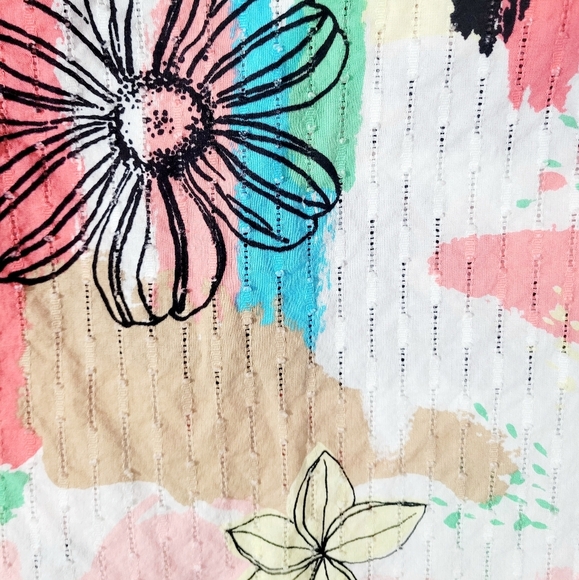 Alfred Dunner Women's Tunic Blouse Size 12 100% Cotton Vibrant Abstract Floral - Picture 5 of 11